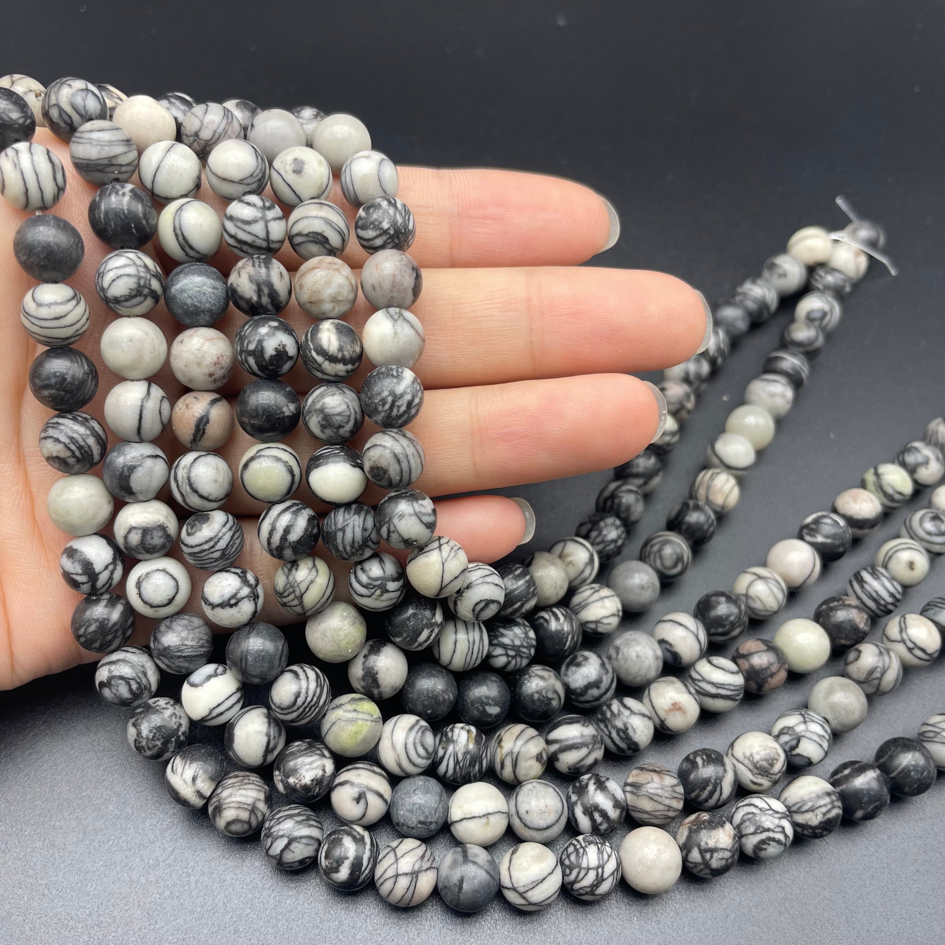 Spider Web Stone Beads Strands Loose Beads Jewelry DIY Bracelets
