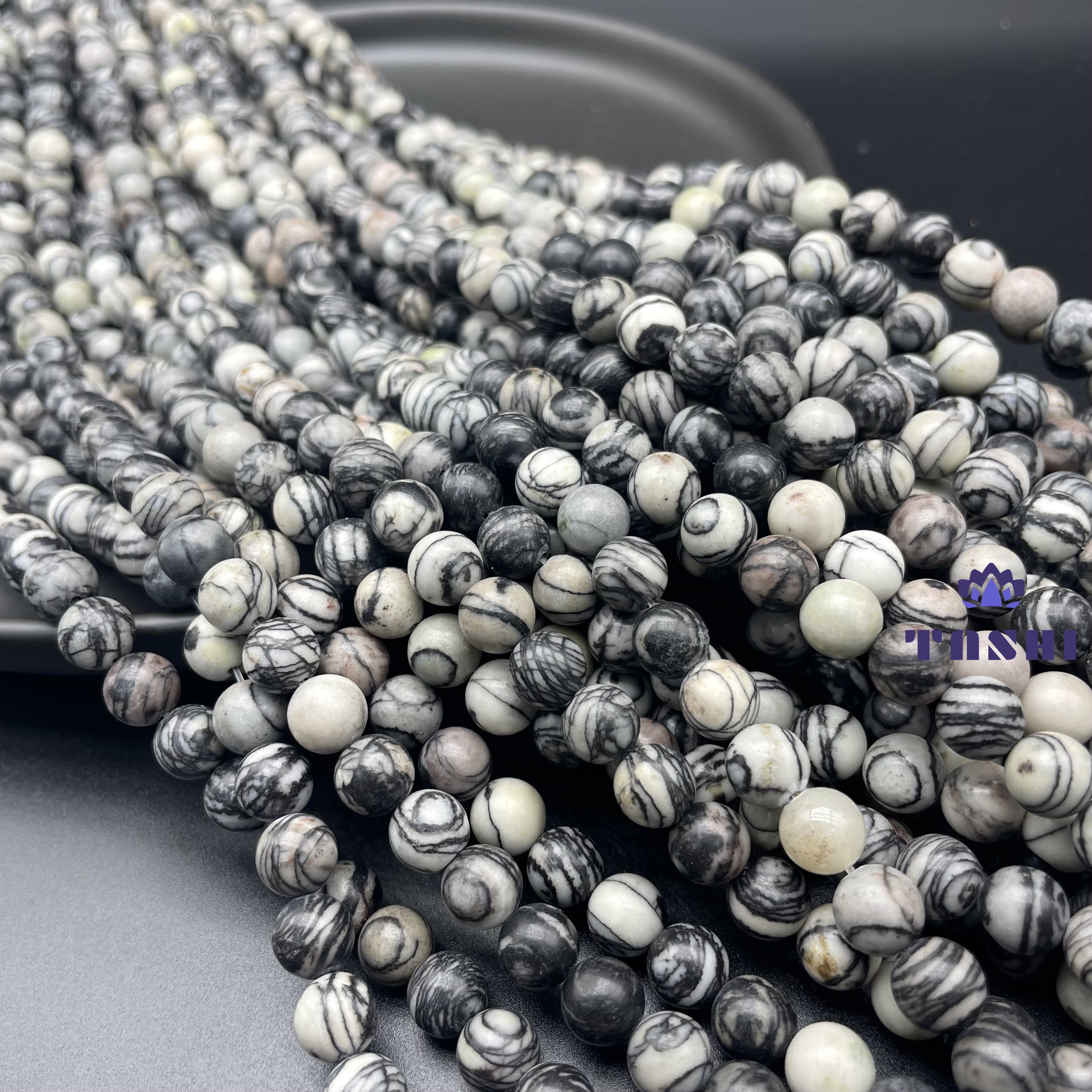 Spider Web Stone Beads Strands Loose Beads Jewelry DIY Bracelets