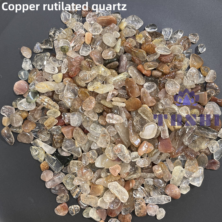 Copper Rutilated Quartz Chips Natural Crystal Confetti Healing Energy