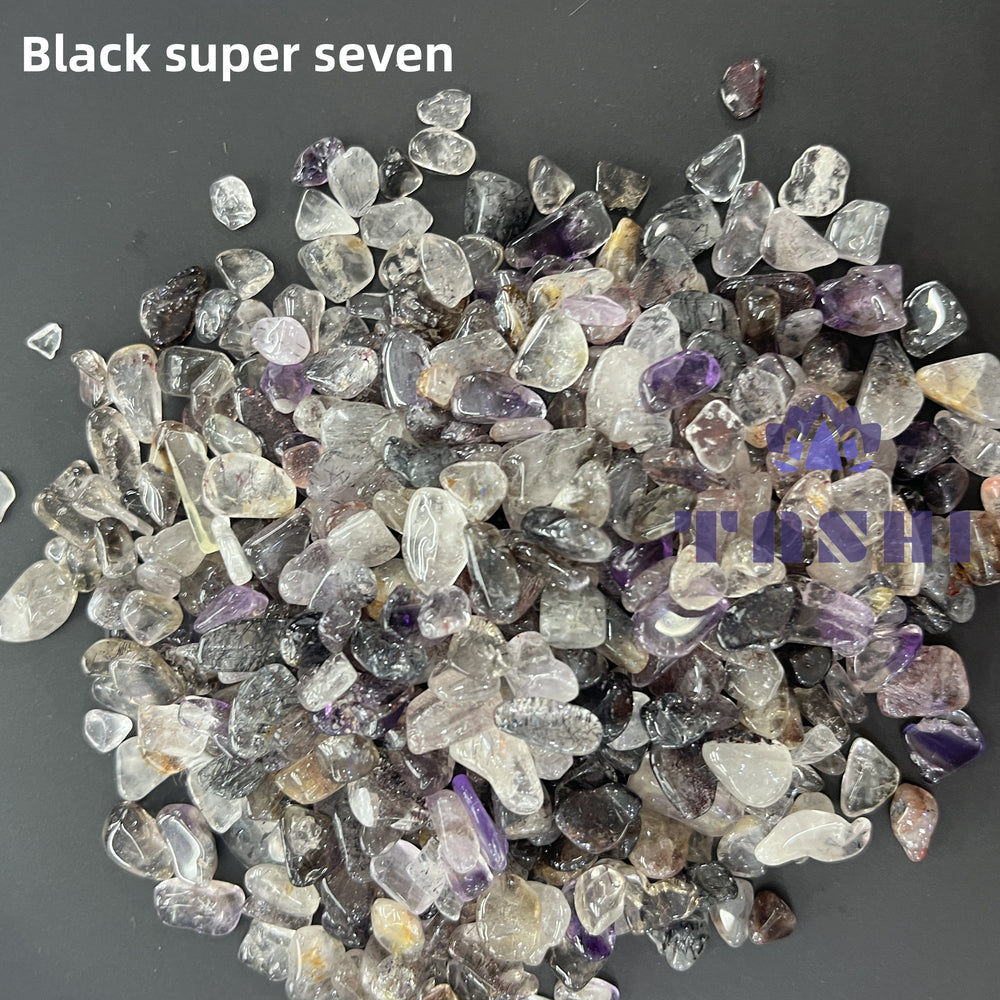 Black Super Seven Chips Natural Crystal Confetti Healing Energy