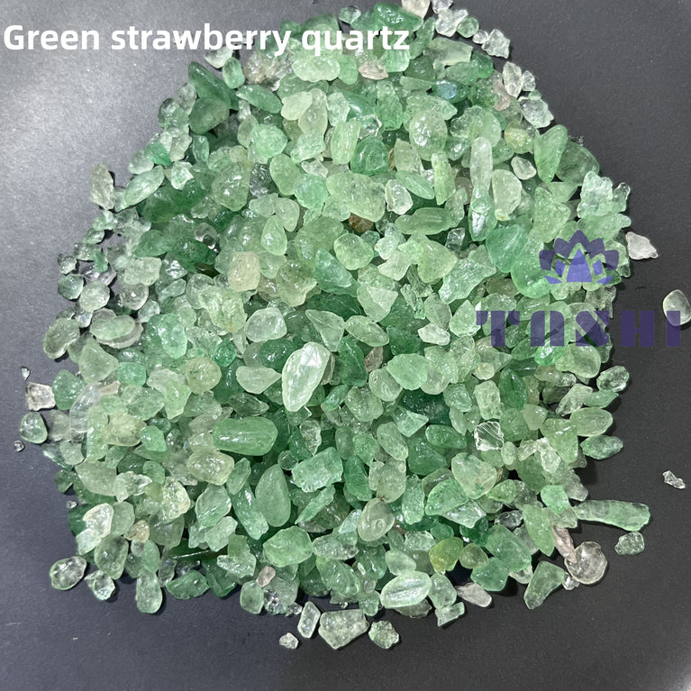 Green Strawberry Quartz Chips Natural Crystal Confetti Healing Energy