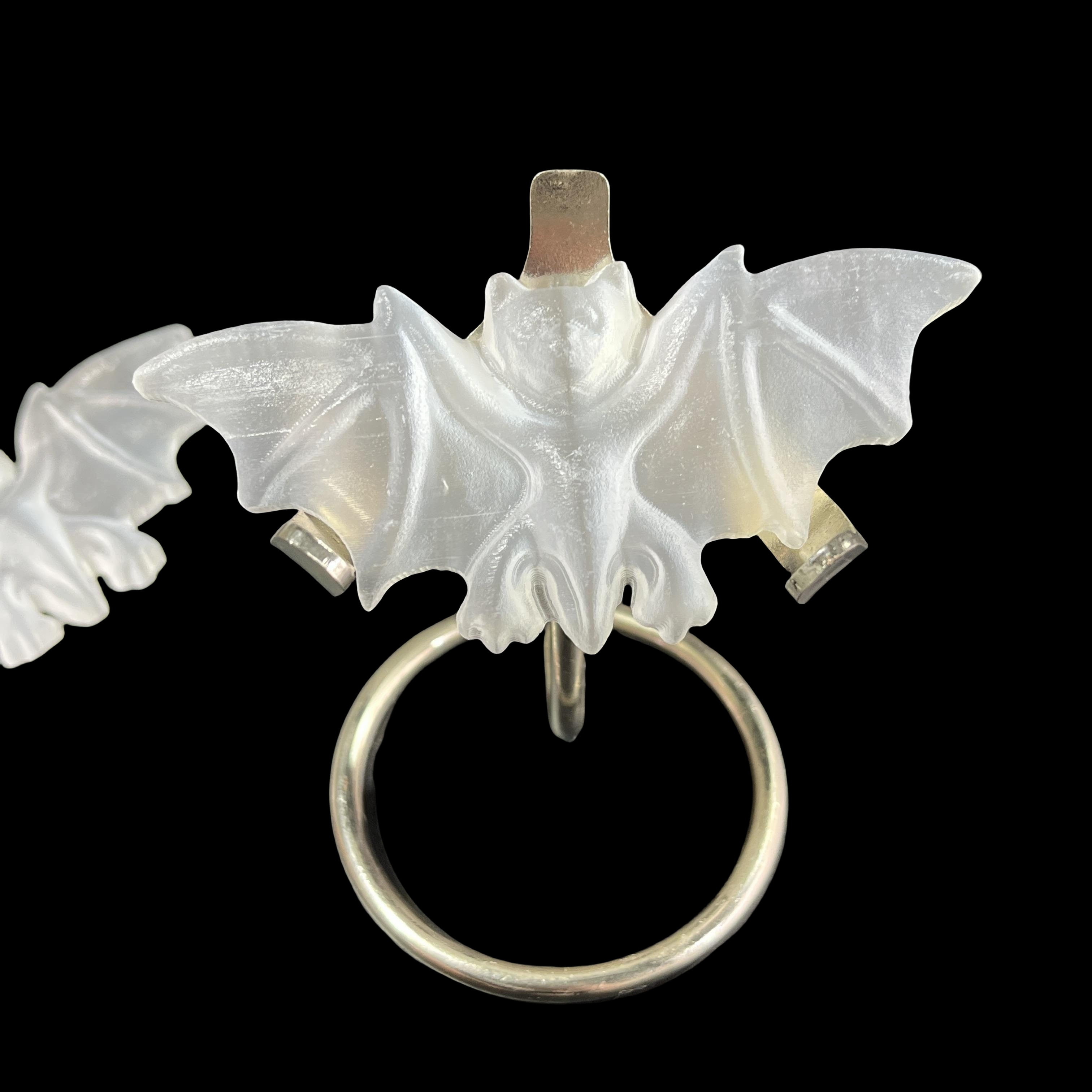 10CM Bat Selenite Carving Natural Crystal Healing Stone Home Decoration