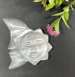 10CM Moon and Sun Selenite Carving Natural Crystal Healing Stone Home Decoration