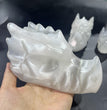 8CM/12CM/15CM Dragon Head Selenite Carving Natural Crystal Healing Stone Home Decoration