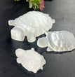 4.5CM/7CM/10CM Turtle Selenite Carving Natural Crystal Healing Stone Home Decoration