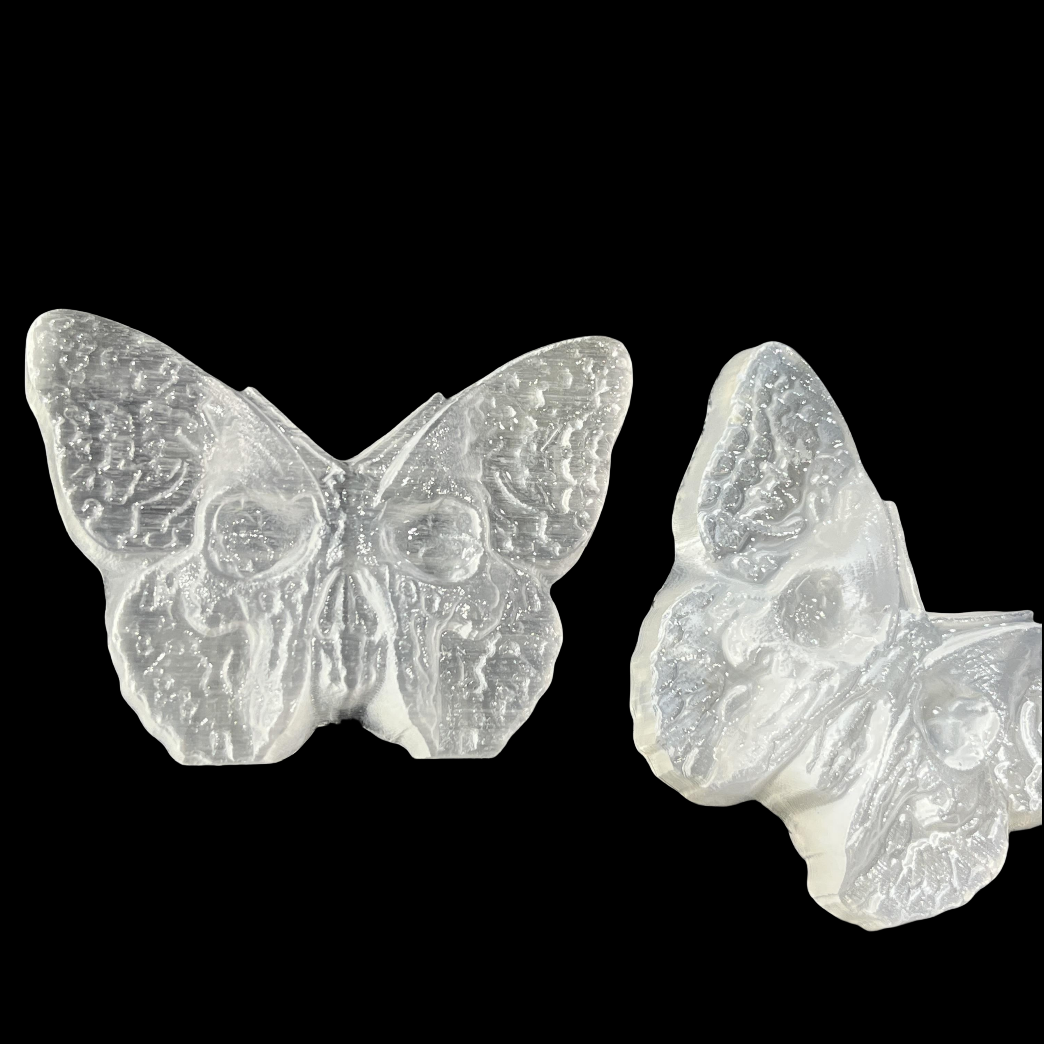 7CM Butterfly Skull Natural Selenite Carving