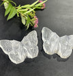 7CM Butterfly Skull Selenite Carving Natural Crystal Healing Stone Home Decoration