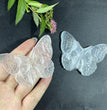 7CM Butterfly Skull Selenite Carving Natural Crystal Healing Stone Home Decoration