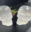 8CM Skull Skeleton Selenite Carving Natural Crystal Healing Stone Home Decoration