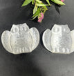 7.5CM Flying Owl Selenite Carving Natural Crystal Healing Stone Home Decoration