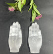 8CM Hamsa Hand Selenite Carving Natural Crystal Healing Stone Home Decoration