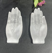 8CM Hamsa Hand Selenite Carving Natural Crystal Healing Stone Home Decoration