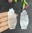 8CM Hamsa Hand Selenite Carving Natural Crystal Healing Stone Home Decoration