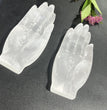 8CM Hamsa Hand Selenite Carving Natural Crystal Healing Stone Home Decoration