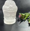 11CM Buddha Head Selenite Carving Natural Crystal Healing Stone Home Decoration