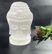 11CM Buddha Head Selenite Carving Natural Crystal Healing Stone Home Decoration