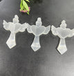 8CM Heart Cross Selenite Carving Natural Crystal Healing Stone Home Decoration