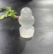 8CM Sitting Owl Selenite Carving Natural Crystal Healing Stone Home Decoration