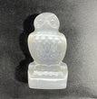 8CM Sitting Owl Selenite Carving Natural Crystal Healing Stone Home Decoration