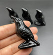 5CM Mini Raven Crow Carving Natural Crystal Stone Statue Figurine