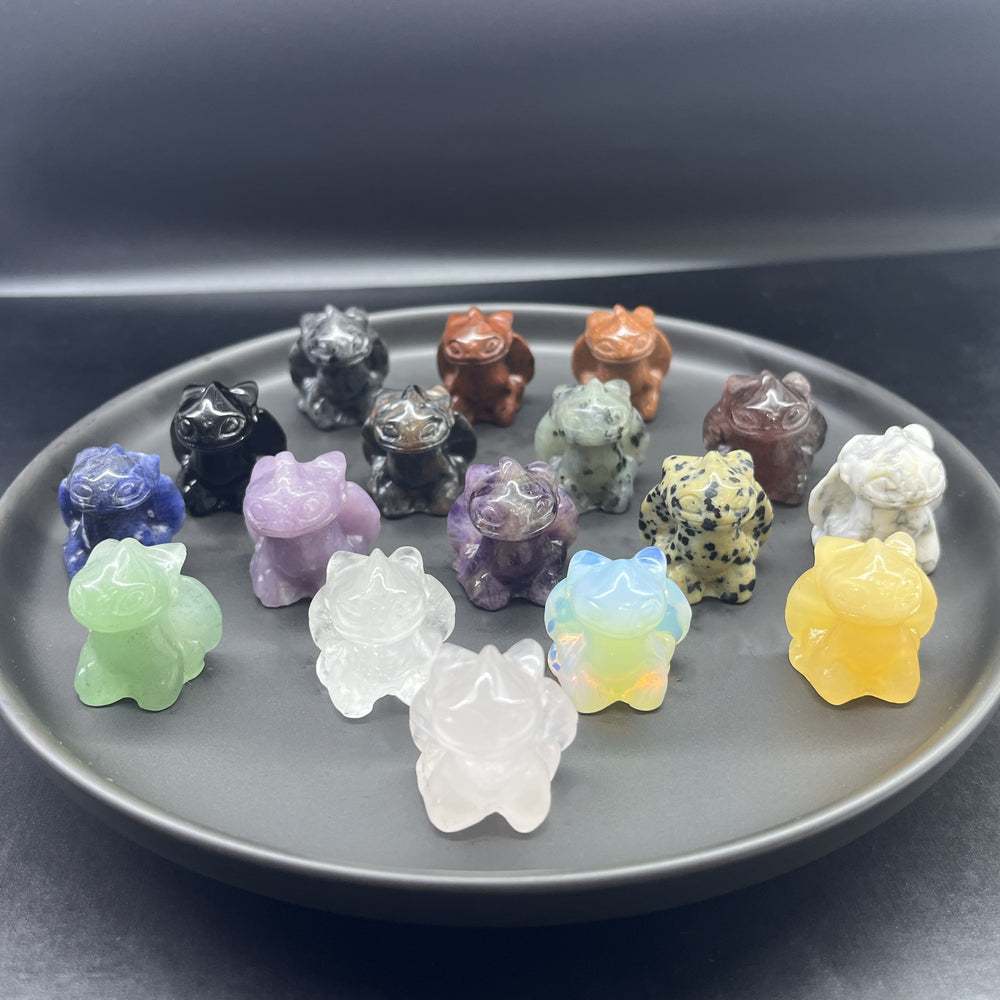 3CM Mini Toothless Carving Natural Crystal Stone Statue Figurine