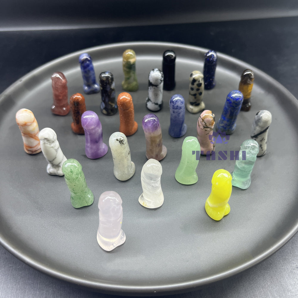 3CM Mini Man's Part Carving Natural Crystal Stone Statue Figurine