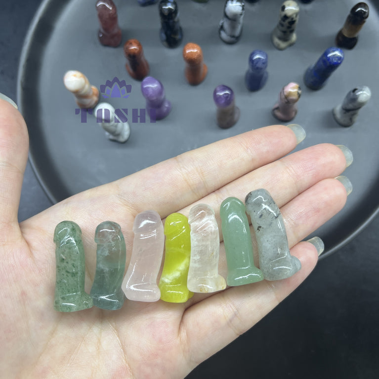 3CM Mini Man's Part Carving Natural Crystal Stone Statue Figurine