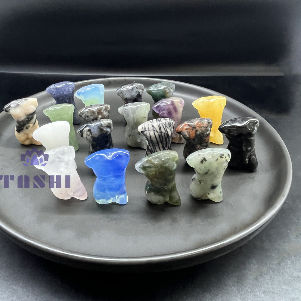 3CM Mini Man Body Carving Natural Crystal Stone Statue Figurine