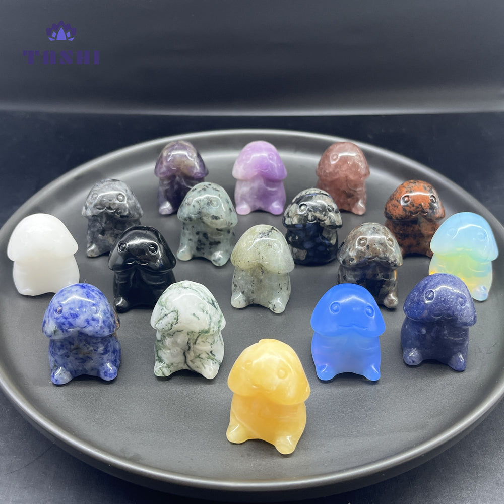 3CM Mini Cute Man's Part Ding Ding Carving Natural Crystal Stone Statue Figurine