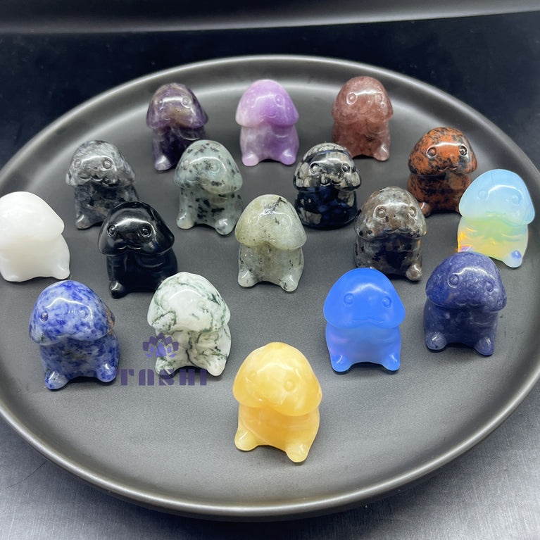 3CM Mini Cute Man's Part Ding Ding Carving Natural Crystal Stone Statue Figurine