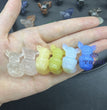 3 CM Mini  Eevee Carving Pokemon Natural Crystal Stone Statue Figurine