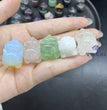 3 CM Mini Bulbasaur Carving Pokemon Natural Crystal Stone Statue Figurine