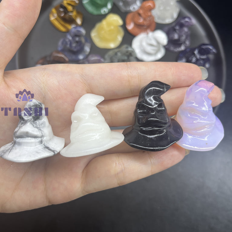 3CM Mini Sorting Hat Harry Potter Natural Crystal Stone Statue Figurine