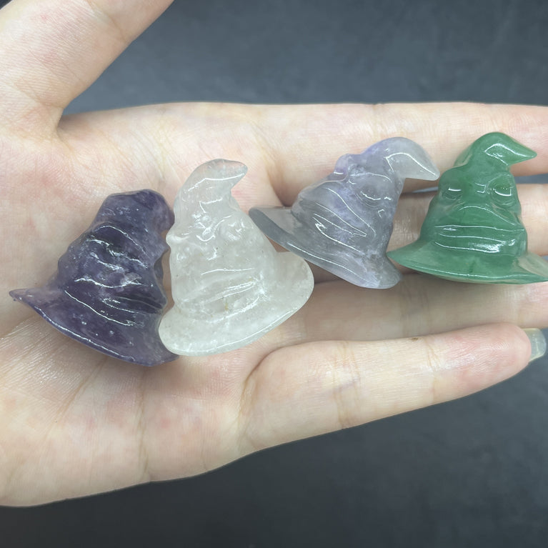 3CM Mini Sorting Hat Harry Potter Natural Crystal Stone Statue Figurine