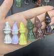 5CM Mini Witch Cat Carving Halloween Natural Crystal Stone Statue Figurine