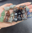 5CM Mini Witch Cat Carving Halloween Natural Crystal Stone Statue Figurine