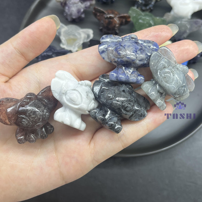 3CM Mini Stitch Carving Natural Crystal Stone Statue Figurine