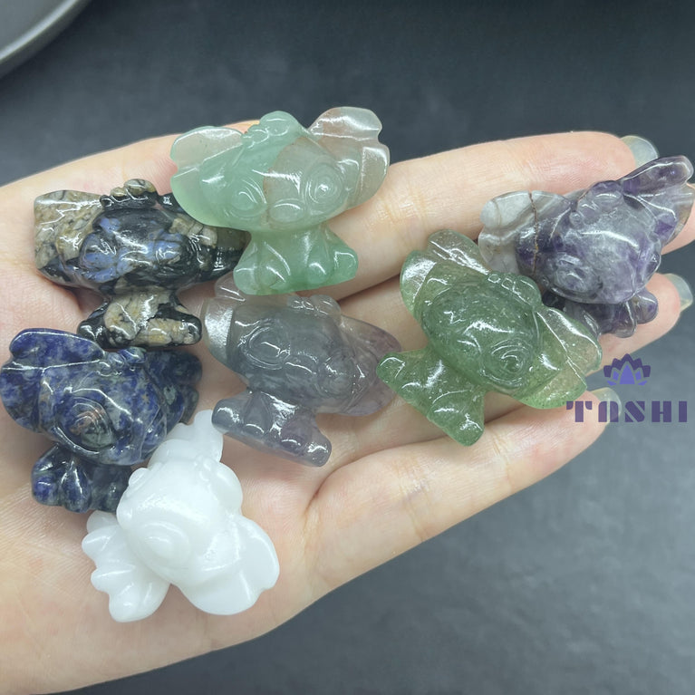 3CM Mini Stitch Carving Natural Crystal Stone Statue Figurine