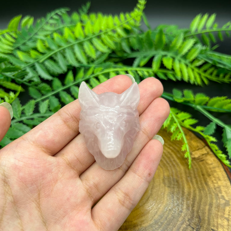 4.5CM Wolf Head Natural Crystal Carving