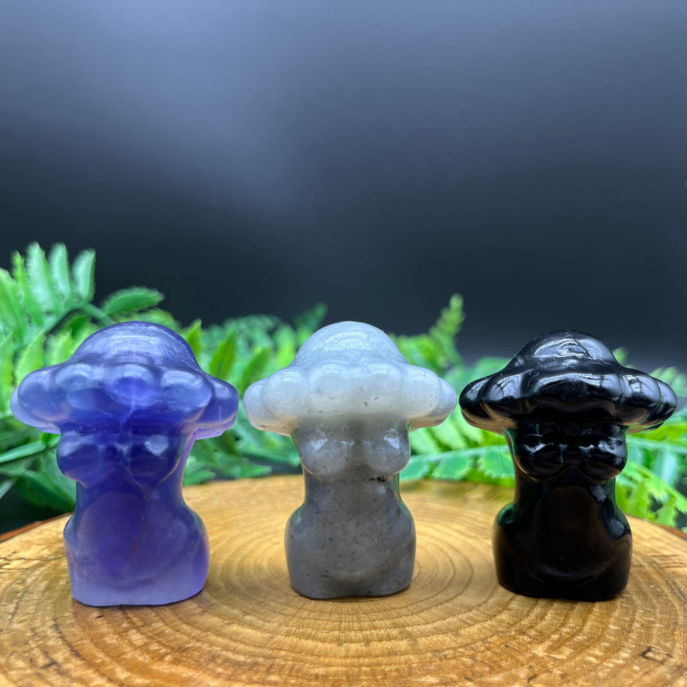 5CM Mushroom Lady Natural Crystal Carving