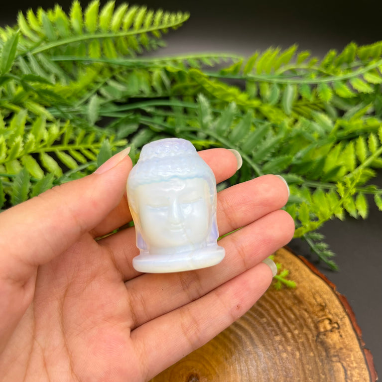 4CM Buddha Head Natural Crystal Carving