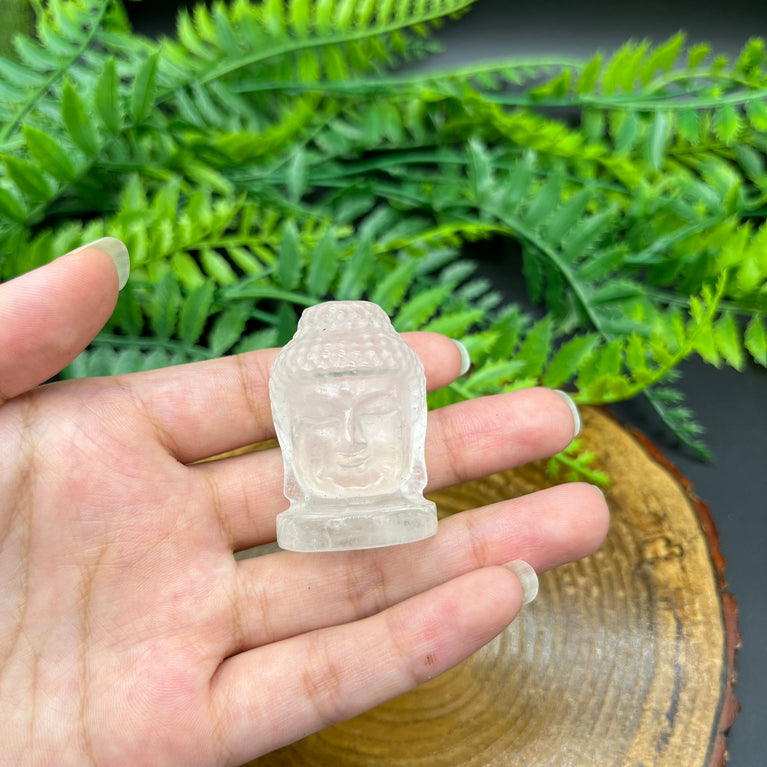 4CM Buddha Head Natural Crystal Carving