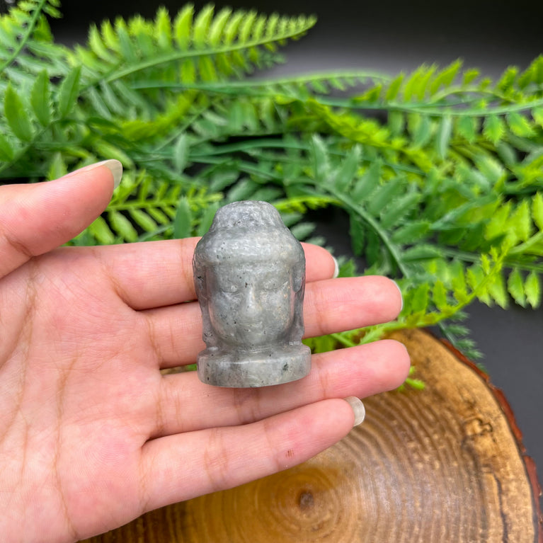 4CM Buddha Head Natural Crystal Carving