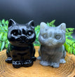 6/10CM Sitting Cat Natural Crystal Carving