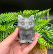 6/10CM Sitting Cat Natural Crystal Carving