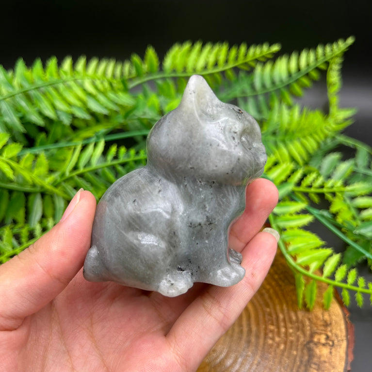 6/10CM Sitting Cat Natural Crystal Carving