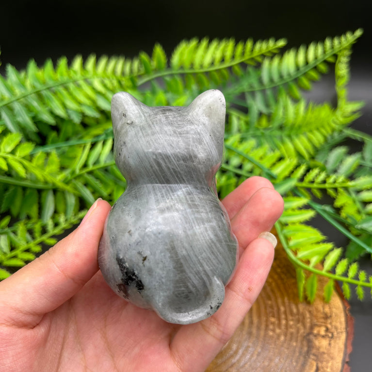 6/10CM Sitting Cat Natural Crystal Carving