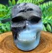 8CM Carribean Calcite Pyrite Skull Natural Crystal Carving