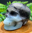 8CM Carribean Calcite Pyrite Skull Natural Crystal Carving