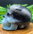 8CM Carribean Calcite Pyrite Skull Natural Crystal Carving